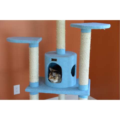 66-inch Faux Fleece Cat Tree, Sky Blue by Armarkat