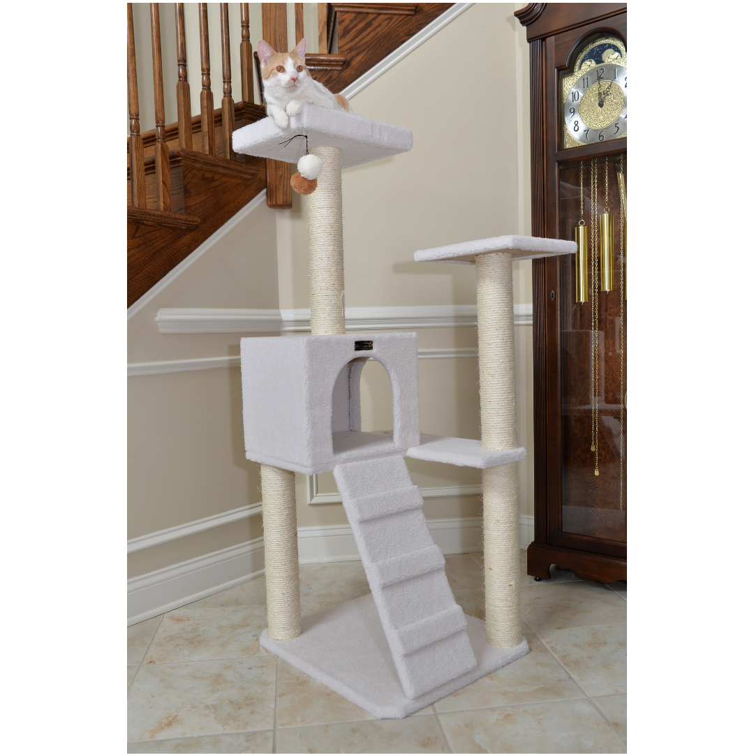 Classic 53-Inch Faux Fleece Cat Tree, Ivory by Armarkat