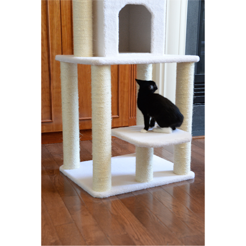 62-inch Faux Fleece Cat Tree, Ivory by Armarkat