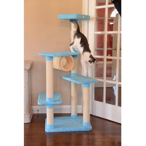 61-inch Ultra-Soft Faux Fleece Cat Tree, Sky Blue by Armarkat