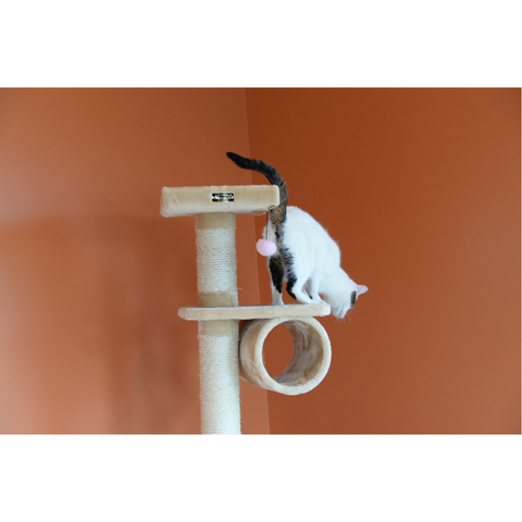 74-inch Faux Fur Cat Tree, Beige by Armarkat