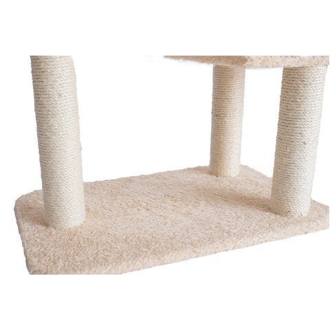 57-inch Faux Fur Cat Tree, Beige with Rope and House by Armarkat