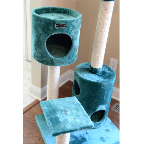 43-inch Faux Fur Cat Tree, Dark Green by Armarkat