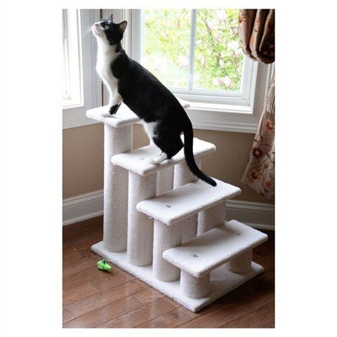 Classic Faux Fleece Pet Stairs (4 Steps), Ivory by Armarkat