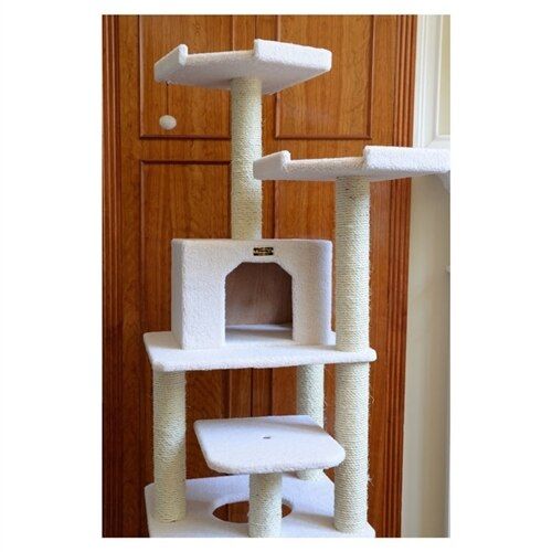 Classic 78-Inch Faux Fleece Cat Tree, Ivory by Armarkat