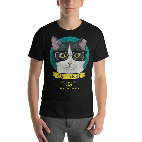 T-Shirt: CAT NERD (turquoise design)