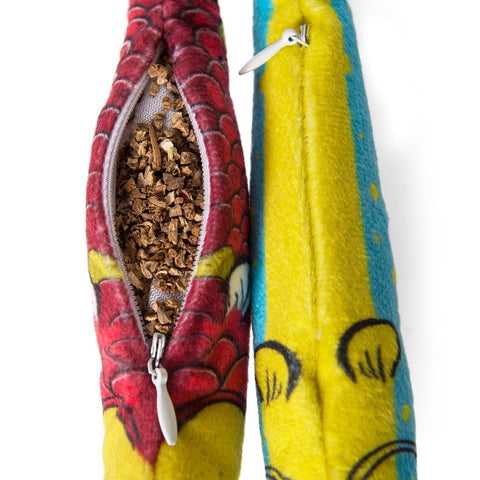Refillable Silvervine Sardines (set of 2) Cat Toys zipper open to show silvervine inside